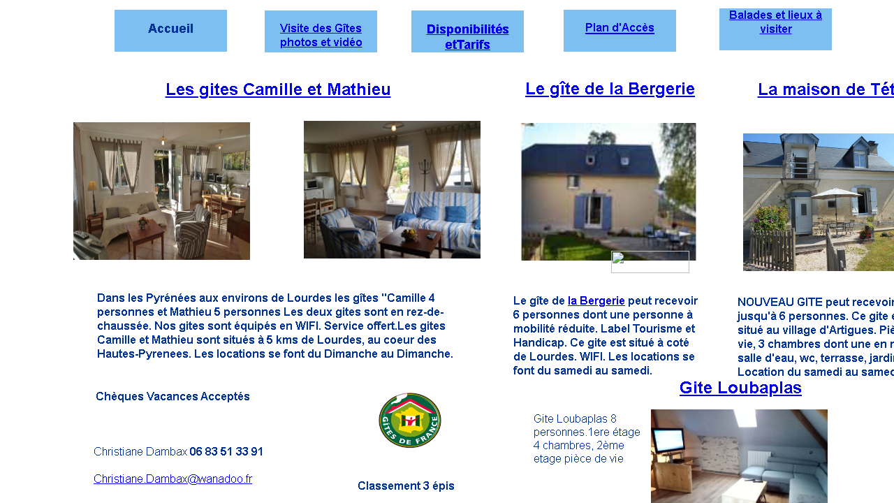 Capture d'écran de http://www.lourdes-pyrenees-gite.com/ 